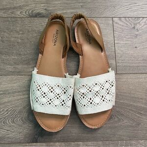 Arizona Jean Co Cream Crochet Women’s 9 Sandals